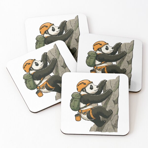Item preview, Panda bear bouldering with climbing equipment designed and sold by Pineapple-Tree.