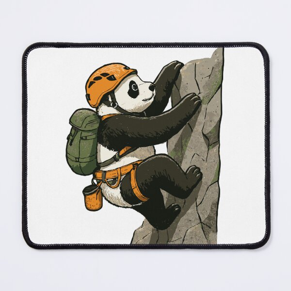 Item preview, Panda bear bouldering with climbing equipment designed and sold by Pineapple-Tree.