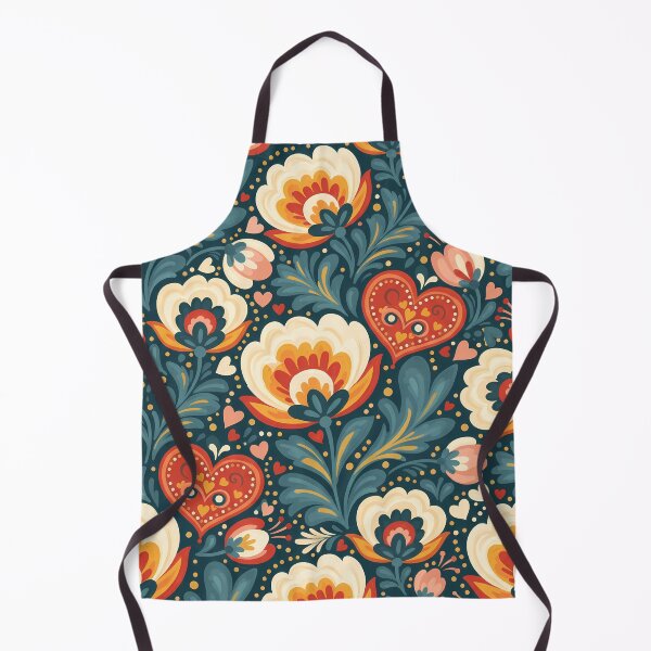 Item preview, Valentine’s Day Floral and Heart Seamless Pattern – Scandinavian Folk Art by heidiannemorris © designed and sold by FOLK ART FUSION by heidiannemorris.