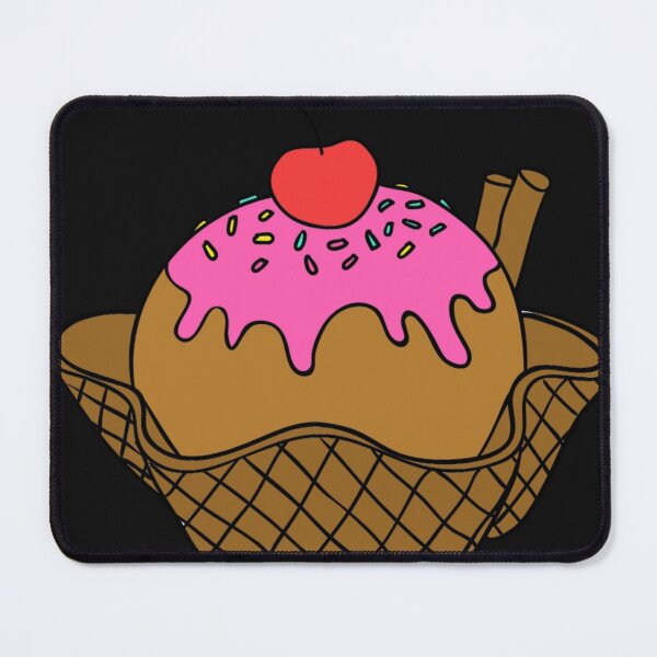 Item preview, Cute Ice Cream Sundae with Pink Frosting and Cherry – Sweet Dessert Illustration designed and sold by RizziesDesign.