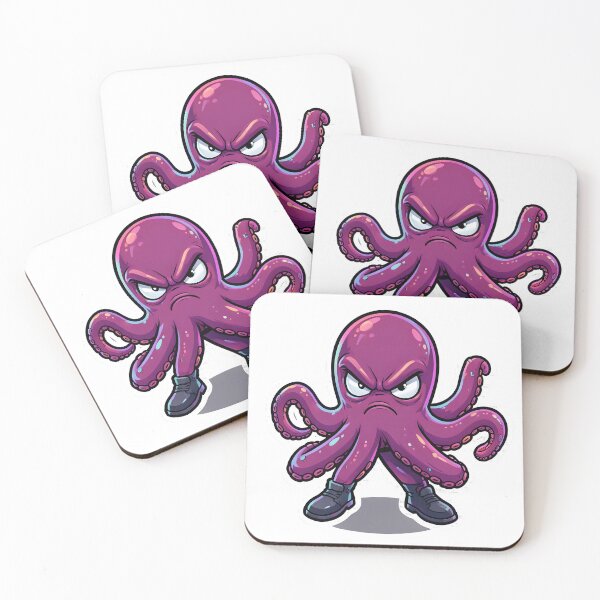 Item preview, Angry Octopus Mascot – Cute Tough Cartoon Sea Creature designed and sold by Kavya Art.