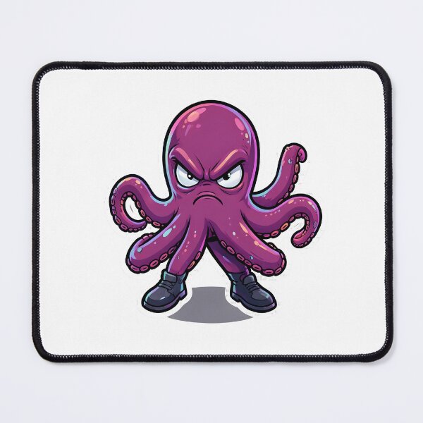 Item preview, Angry Octopus Mascot – Cute Tough Cartoon Sea Creature designed and sold by Kavya Art.