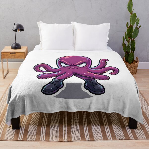 Item preview, Angry Octopus Mascot – Cute Tough Cartoon Sea Creature designed and sold by Kavya Art.