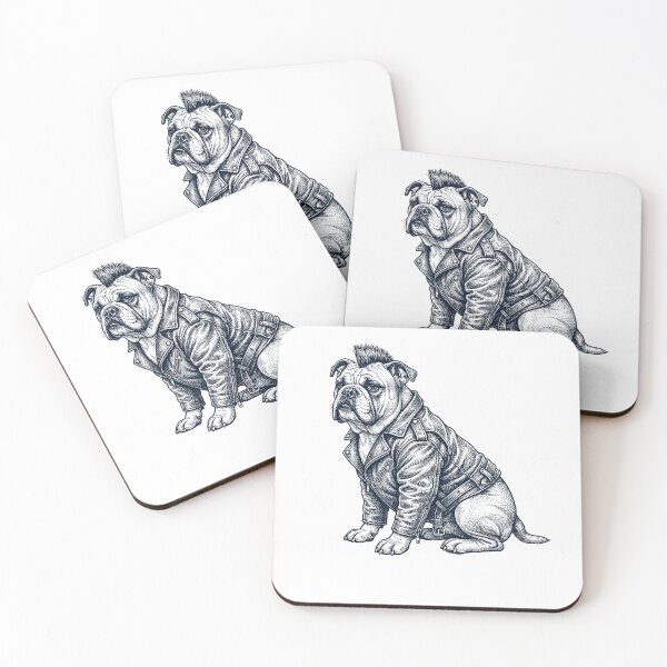 Item preview, Vintage Bulldog Punk Mowhawk Dog Mom Dad designed and sold by DoodleTortle.