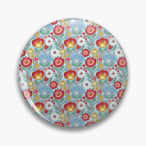 Item preview, Bright Mixed Floral Seamless Pattern – Scandinavian Folk Art by heidiannemorris © designed and sold by FOLK ART FUSION by heidiannemorris.
