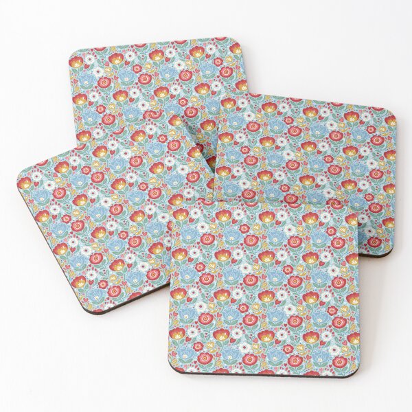 Item preview, Bright Mixed Floral Seamless Pattern – Scandinavian Folk Art by heidiannemorris © designed and sold by FOLK ART FUSION by heidiannemorris.