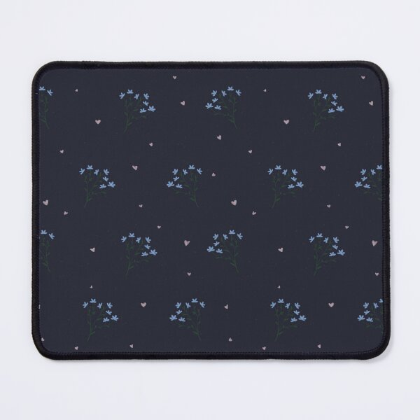 Item preview, Blue Floral Pattern with Tiny Hearts designed and sold by Catttmouflage.