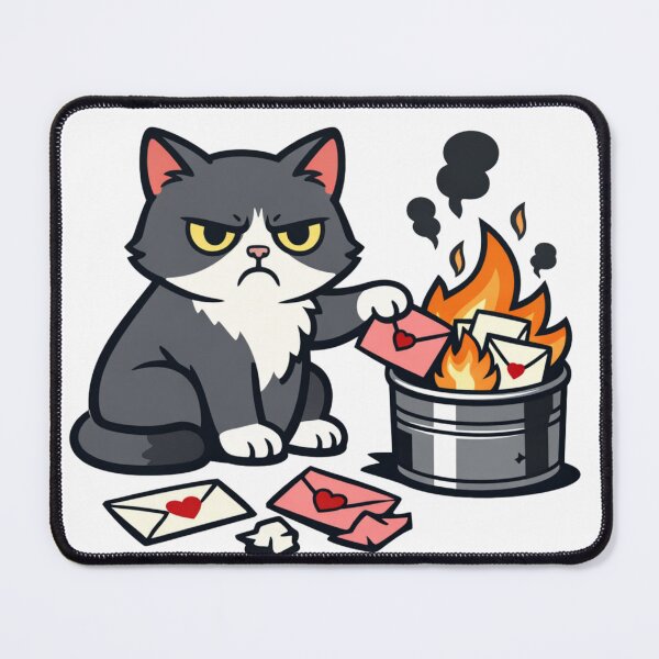Item preview, Grumpy Cat Burning Love Letters designed and sold by Silentbow.