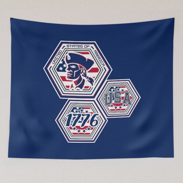 Item preview, Triple Hex Patriot – Revolutionary Soldier, USA, and 1776 Emblems for Veterans, Patriots, and Proud Americans designed and sold by GFamilyC.