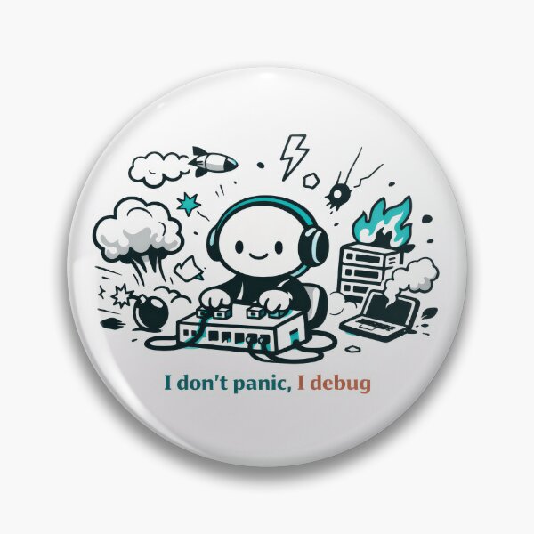 Item preview, I Don't Panic, I Debug designed and sold by ChaosInNumbers.