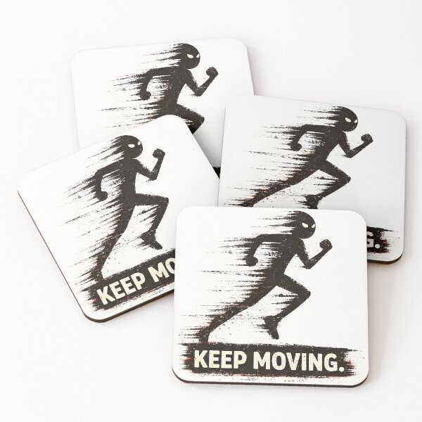 Item preview, Keep Moving – Grunge Shadow Runner Illustration designed and sold by idodo360.