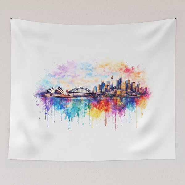 Item preview, Sydney Opera House and Harbour Bridge Drip Art designed and sold by Paul Thompson Photography.
