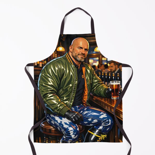 Item preview, Skinhead drinking at the bar designed and sold by Leatherandsmoke.