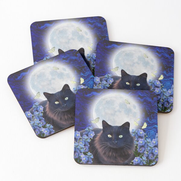 Item preview, Cat With Delphiniums designed and sold by Lynn Williams.