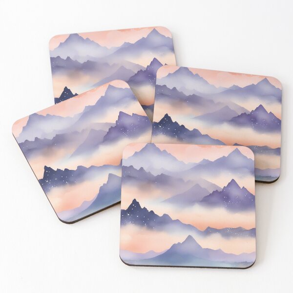 Item preview, Dreamy Watercolor Mountains Art designed and sold by Dyke Art.