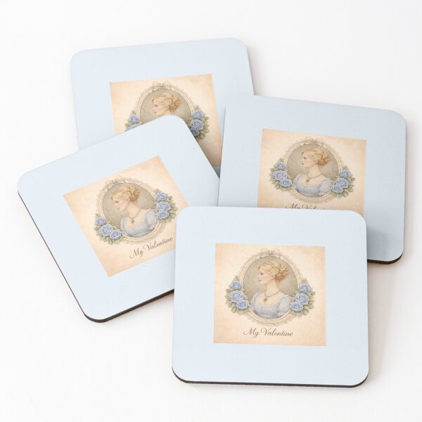 Item preview, Regency Cameo Valentine – Blue Roses & Classical Elegance designed and sold by Novel Works Studio.