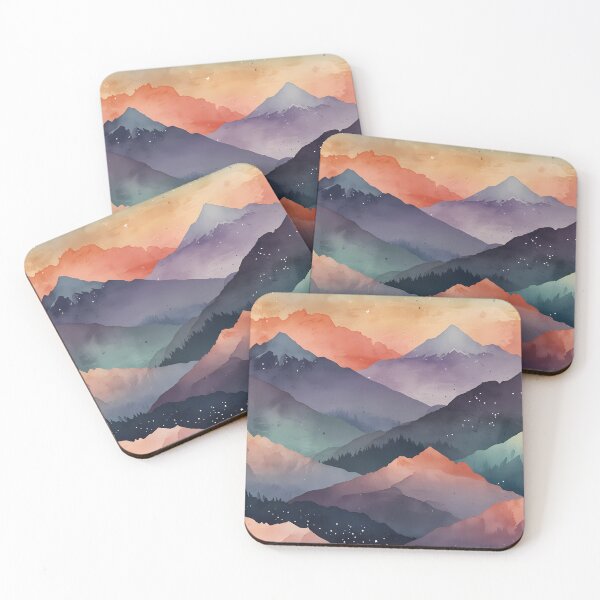 Item preview, Dreamy Watercolor Mountains Art designed and sold by Dyke Art.