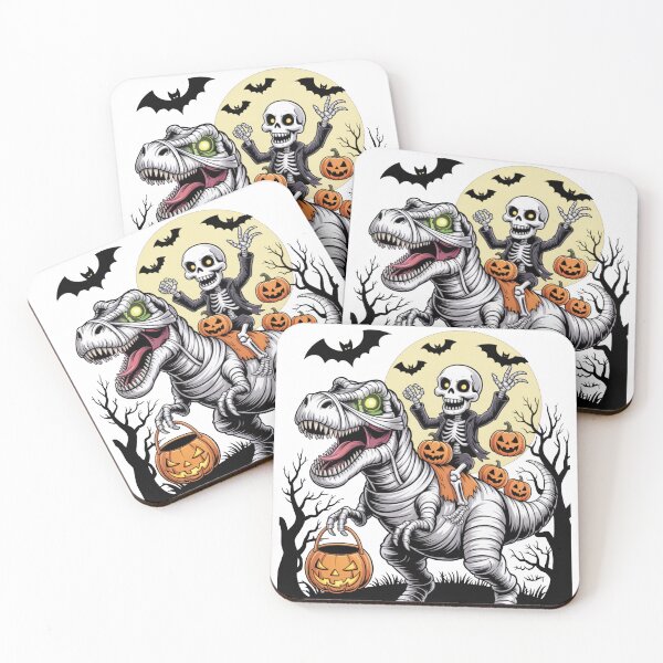 Item preview, Skeleton Riding T-Rex Halloween Night designed and sold by flagylART.