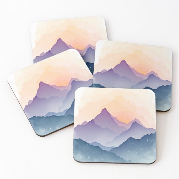 Item preview, Dreamy Watercolor Mountains Art designed and sold by Dyke Art.