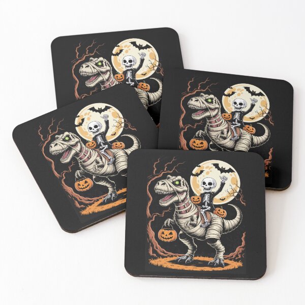 Item preview, Skeleton Riding T-Rex Halloween Art designed and sold by flagylART.