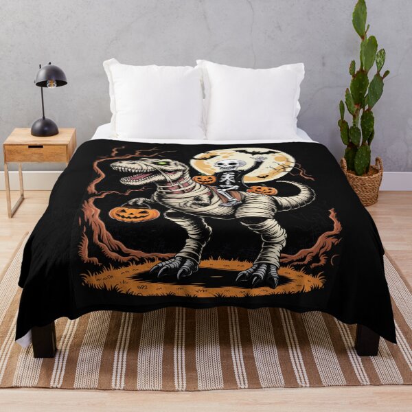 Item preview, Skeleton Riding T-Rex Halloween Art designed and sold by flagylART.