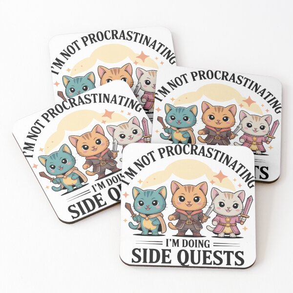 Item preview, I'm Not Procrastinating I'm Doing Side Quests Cats RPG designed and sold by JMDesignHub.