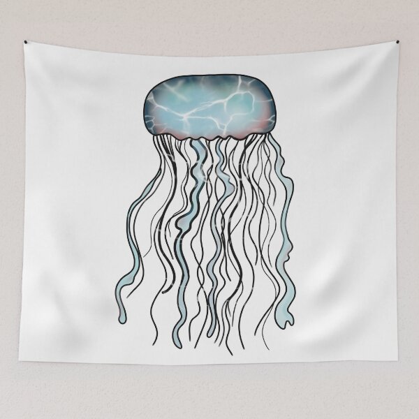 Item preview, Blue And Black Jellyfish designed and sold by Sartoris Art.