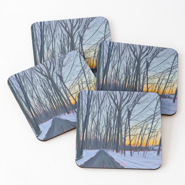 Item preview, Snowy Sunset In the Woods designed and sold by kylepeterart.