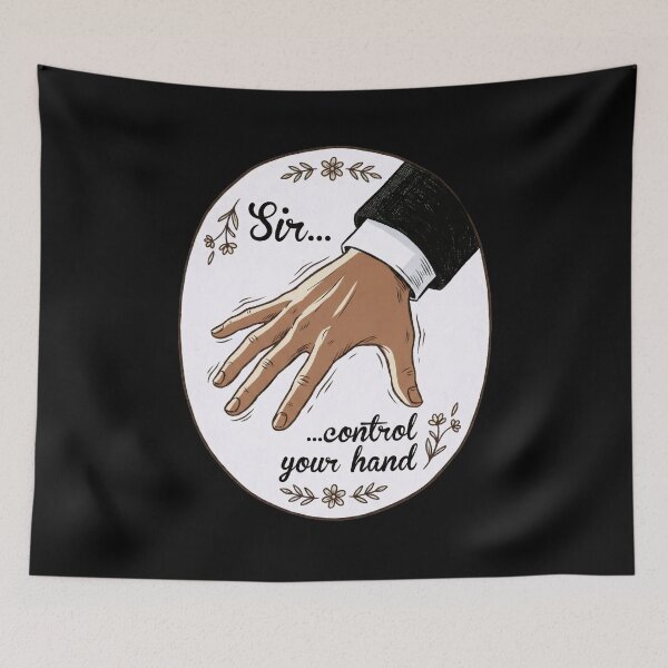 Item preview, Sir Control Your Hand Floral Romantic Quote Art designed and sold by Fenay Designs.