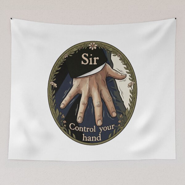 Item preview, Sir Control Your Hand Vintage Illustration Graphic designed and sold by Fenay Designs.