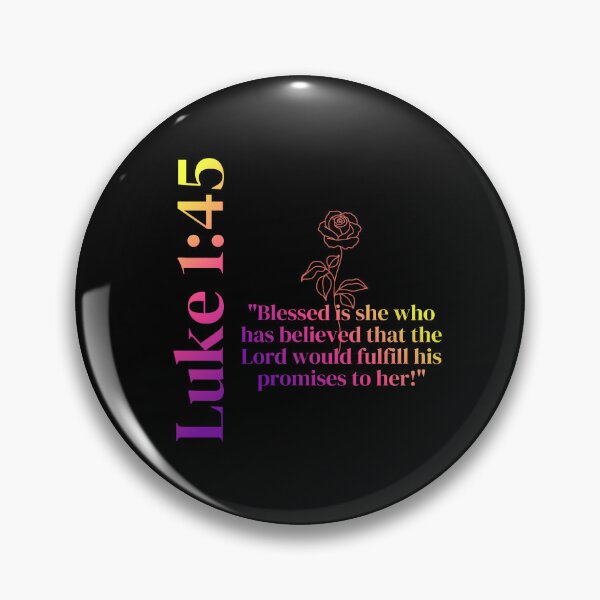 Item preview, Luke 1:45 – Blessed Is She Who Believed | Christian Floral Bible Verse Design designed and sold by Zakai Digital Studio.