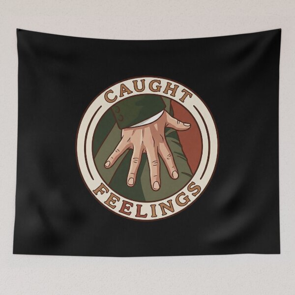 Item preview, Caught Feelings Hand Flex Badge Funny Romance designed and sold by Fenay Designs.