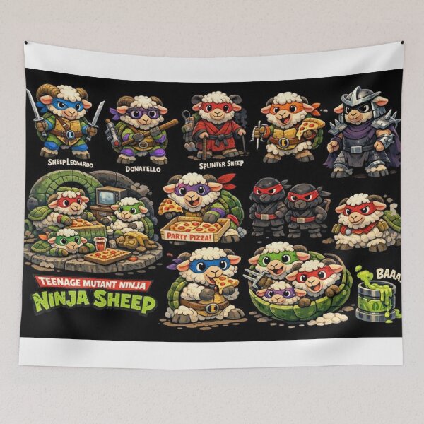Item preview, Teenage Mutant Ninja Sheep – TurtleSheepNinja Family Poster designed and sold by Thpoar.