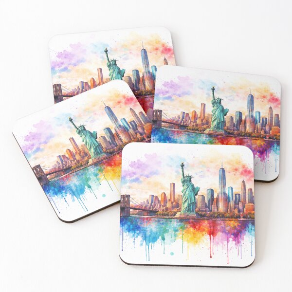 Item preview, Colorful New York Cityscape Drip Art designed and sold by Paul Thompson Photography.