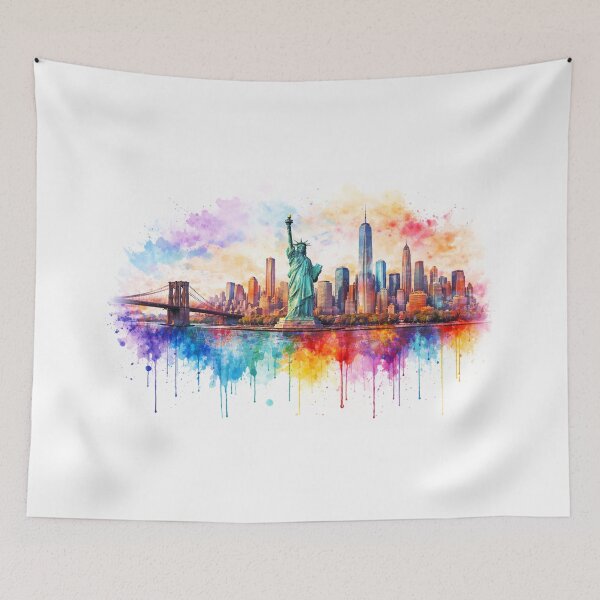 Item preview, Colorful New York Cityscape Drip Art designed and sold by Paul Thompson Photography.