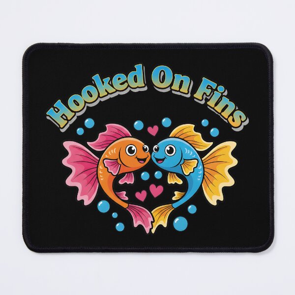Item preview, Hooked On Fins | Cute Valentine Fish Couple Design for Aquarium Lovers | Fish Lover Gift designed and sold by TankTherapyArt.