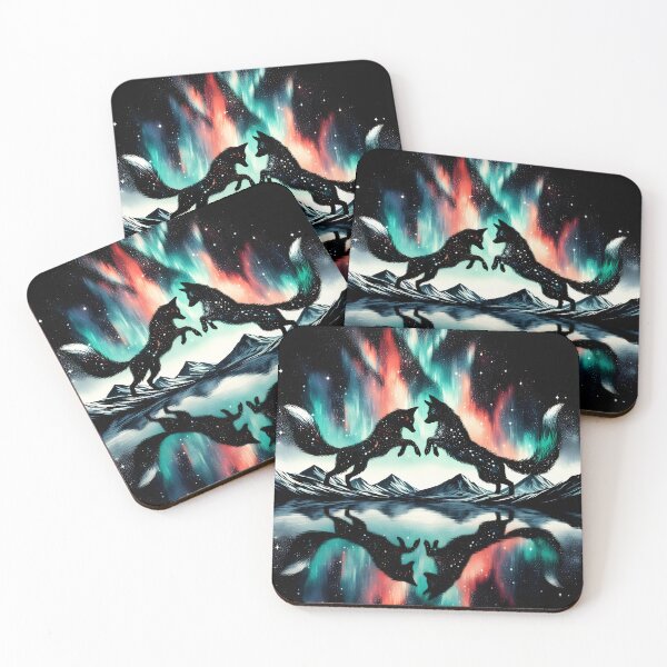 Item preview, Northern Lights Foxes, Ai Generated Art  designed and sold by ACC .