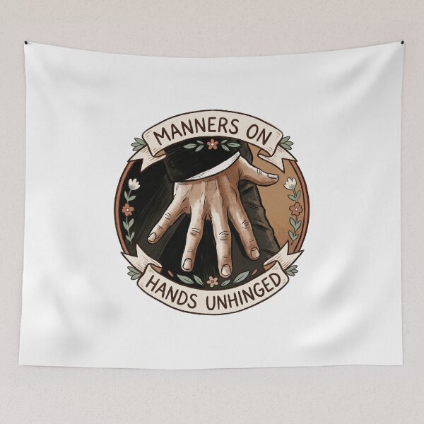 Item preview, Manners On Hands Unhinged Vintage Sepia Hand Graphic designed and sold by Fenay Designs.