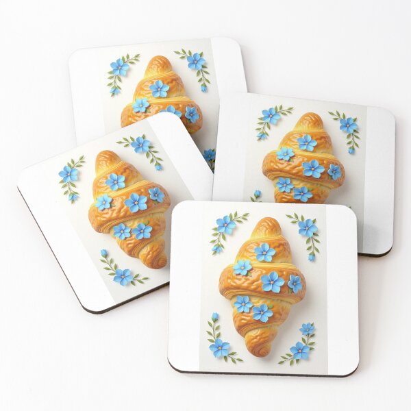 Item preview, Realistic Croissant With Blue Flowers designed and sold by ArtQueen777.