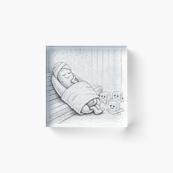 Item preview, Hot Dog Sauna Funny Melting Ice Cubes Coloring Page designed and sold by ComedyInkFactor.