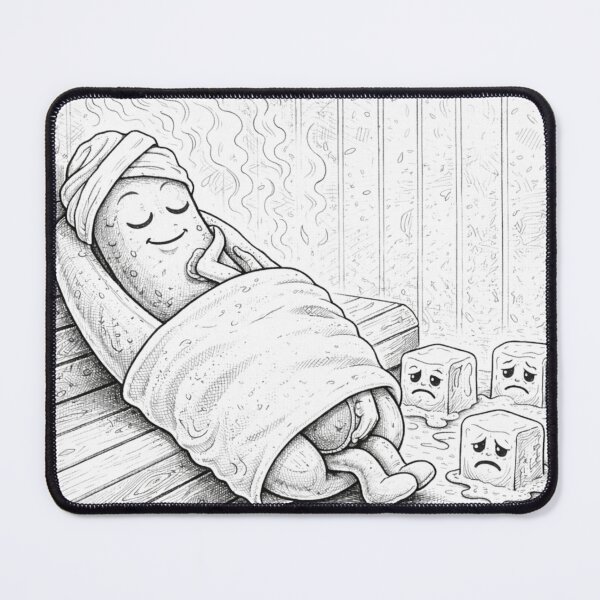 Item preview, Hot Dog Sauna Funny Melting Ice Cubes Coloring Page designed and sold by ComedyInkFactor.