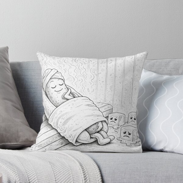 Item preview, Hot Dog Sauna Funny Melting Ice Cubes Coloring Page designed and sold by ComedyInkFactor.