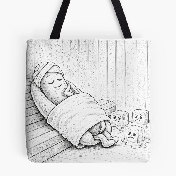 Item preview, Hot Dog Sauna Funny Melting Ice Cubes Coloring Page designed and sold by ComedyInkFactor.