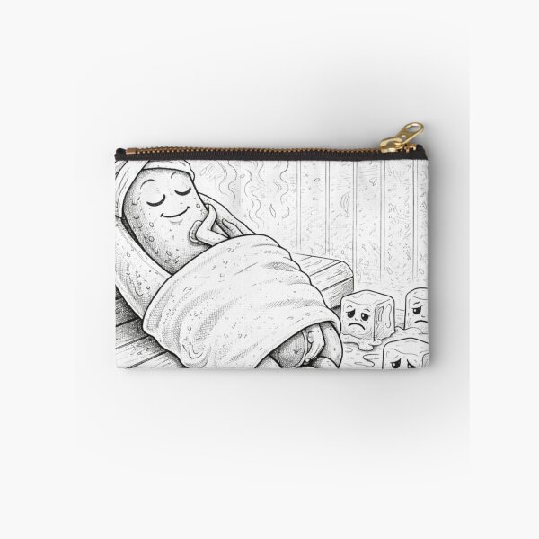 Item preview, Hot Dog Sauna Funny Melting Ice Cubes Coloring Page designed and sold by ComedyInkFactor.