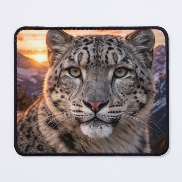 Item preview, Snow Leopard at Sunset – Majestic Mountain Wildlife Art designed and sold by Darlin8888.