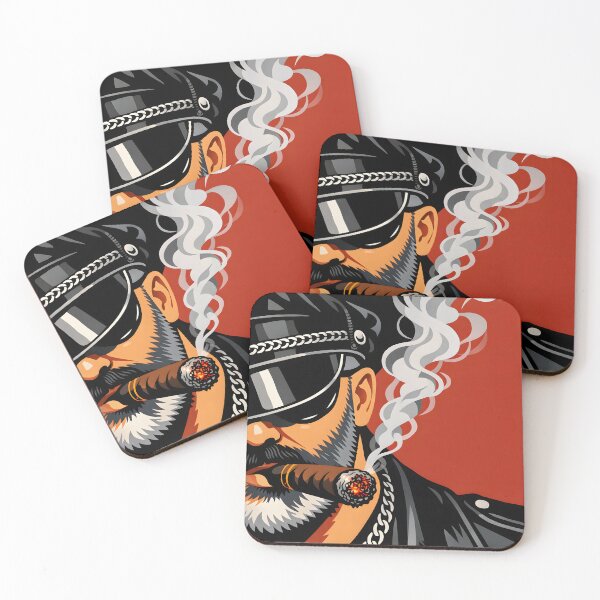 Item preview, Leather daddy smoking a cigar designed and sold by Leatherandsmoke.