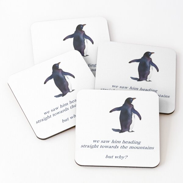 Item preview, But Why Penguin, Sad Penguin Mountains but why?, Trendy Nihilist Penguin, WHY Penguin Meme designed and sold by toongstudio.