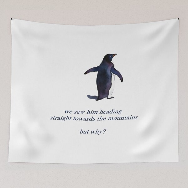 Item preview, But Why Penguin, Sad Penguin Mountains but why?, Trendy Nihilist Penguin, WHY Penguin Meme designed and sold by toongstudio.