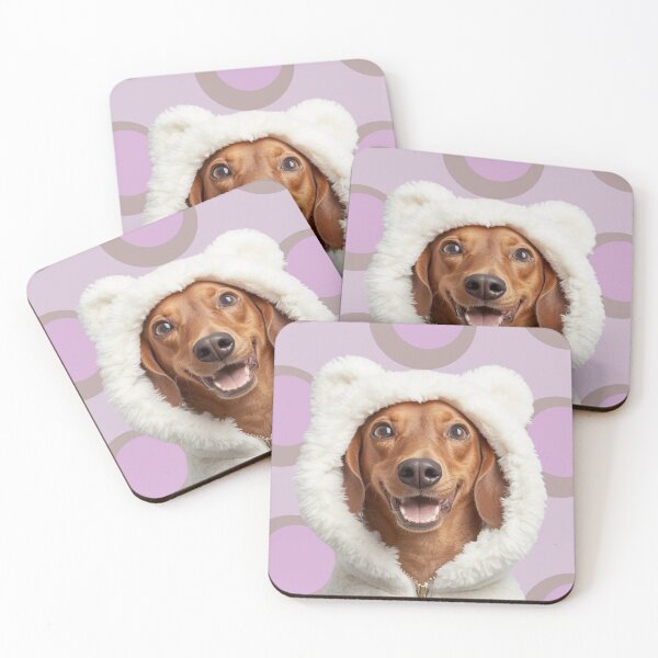 Item preview, Weenie dog dressed in polar bear hoodie designed and sold by FlowerFolie.