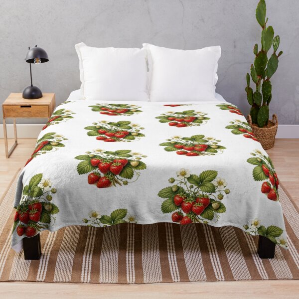 Item preview, Colorful Vintage Strawberries, Berry Blossom and Leaves designed and sold by silviaol.